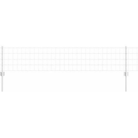 Grillage rouleau,Clôture Euro avec 5 poteaux U Argent 0,4x10 m Acier CFW7356327 (1/3)