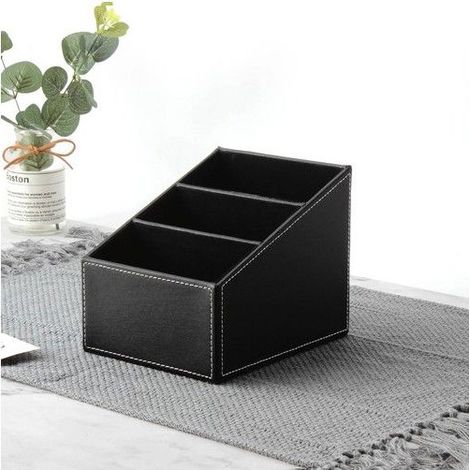 Boîte de rangement de télécommande, support de télécommande, support avec 3 compartiments, boîte de rangement de support de (1/4)