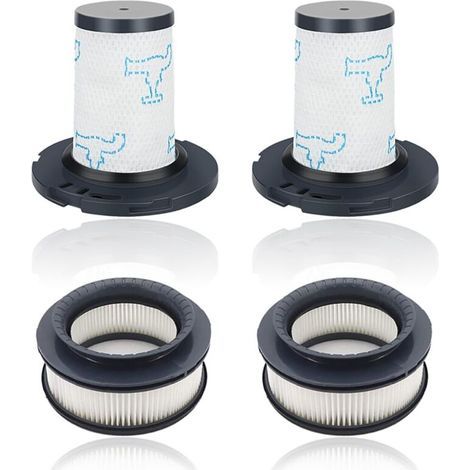 Reusable Vacuum Cleaner Filter Compatibility for Rowenta X-Force Flex 11.60 12.60 14.60 15.60, Replacement Parts Filter, 2 Pre-Motor Filters + 2 Post-Motor Filters, Replaces ZR009007, ZR009008. (1/4)