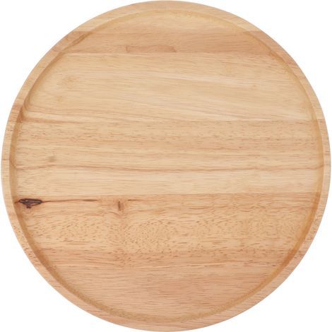 RASTKY Plateau de Service en Bois, Assiettes à Fromage Rondes en Bois de 30 Cm Simples et Stables pour le Petit Déjeuner, Pizza, Collations aux Fruits, Assiette à café, thé, Plateau. (1/5)