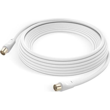 Câble Antenne TV - LinQ - Mâle Femelle - 5m - PVC - Connecteurs coaxiaux 9.5mm