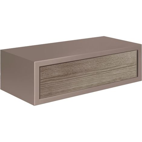 Étagère murale avec tiroir, table de chevet suspendue, chêne brun et moka, 45 x 13,4 x 20 cm - Legolo (1/4)