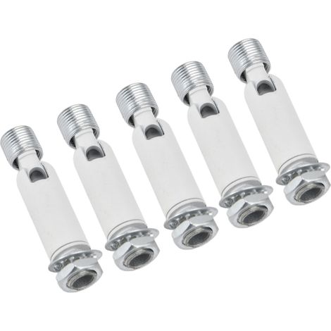 Lot de 5 adaptateurs de plafond coudés M10 pour plafonniers, suspensions, lustres, systèmes de suspension sur rail, accessoires, raccord coudé externe M10, blanc (1/5)