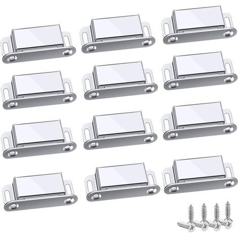 Loquet Magnetique, 12 Pièces Aimants loqueteaux magnétiques Placard Aimant Puissant Robuste Jusqu'à 6kg, Pour Tiroirs Porte de Douche Aimanté Armoire Placard, Cabinet, Meubles (45mm-12pc) (1/5)