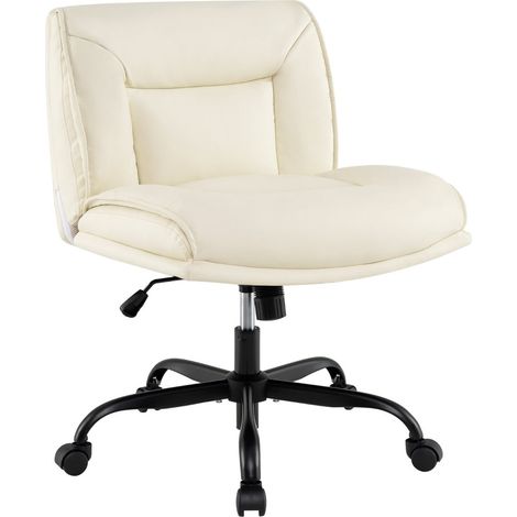 Chaise de bureau tournante réglable 72 x 72 x 82-90 cm confort optimal design moderne en cuir artificiel beige