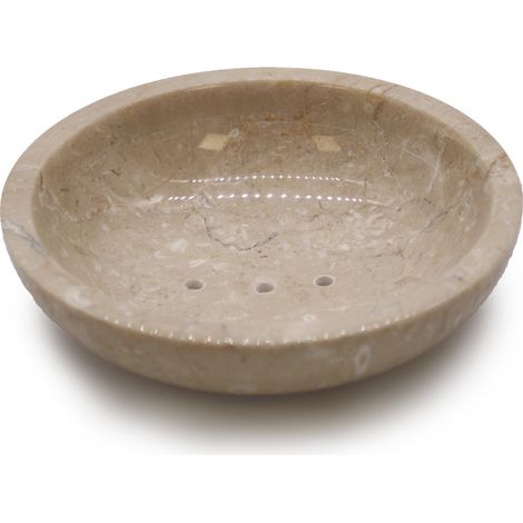 Porte-savon rond en marbre miel- Vendu par 1