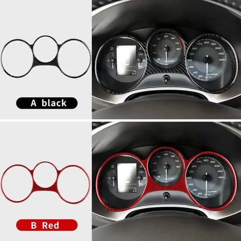 (Instrument - Noir Carbone) Véritable autocollant en fibre de carbone souple, compatible avec le tableau de bord et le panneau du compteur de vitesse des Seat Leon 2005-2012. Accessoires (1/4)