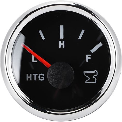 Jauge de niveau de réservoir d'eaux usées bateau RV 52mm, 0-190 ohms, 9-32V, cadran noir, cadre argenté, indicateur HTG pour citerne marine (1/5)