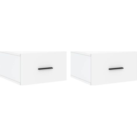 Maison Exclusive - Mesitas de noche de pared 2 uds blanco 35x35x2
