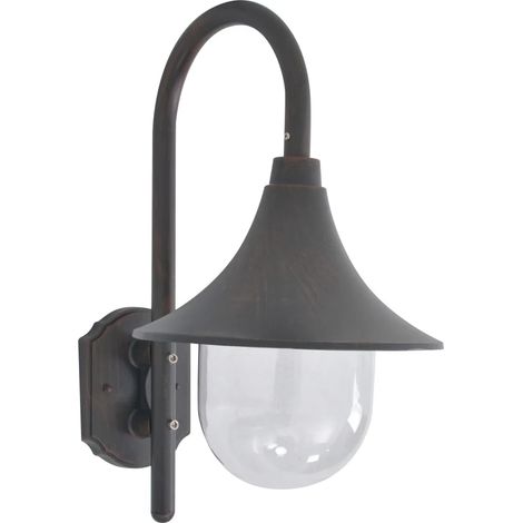 Applique da parete per giardino 36 x 25 x 42 cm illuminazione funzionale durevole stile contemporaneo in alluminio bronzo 020045889