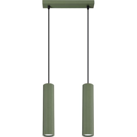 Pendelleuchte Aluminium GU10 H: max. 90 cm Olivgrün 2-flammig länglich Modern Hängeleuchte (1/5)