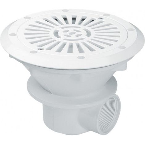 Sumidero AstralPool Ø210 blanco sin insertos para piscina liner y poliéster salida lateral 2" (1/2)