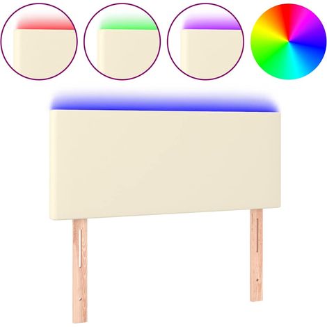 Maison Exclusive - LED Kopfteil Creme 80x5x78/88 cm Kunstleder (1/5)