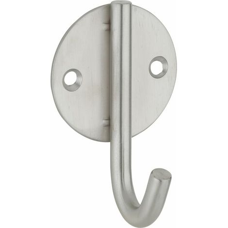 Patère crochet, inox, H.81mm, satin - (1/2)