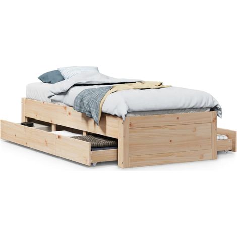 Maison Exclusive - Massivholzbett ohne Matratze mit Schubladen 75