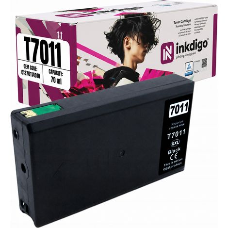Inchiostro Inkdigo T7011 compatibile con le stampanti Epson WorkForce Pro WP4015DN WP4530, certificato TÜV. (1/5)