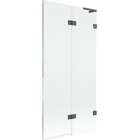 Mexen Lunar L paroi de baignoire 2 volets droit 90 x 150 cm, transparent, gris canon brossé - 897L-090-100-66-00-P (1/5)