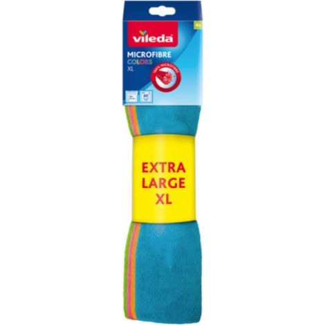 Panno in Microfibra Vileda Colors - Set 4pz Panni Colorati per Pulizia Superfici