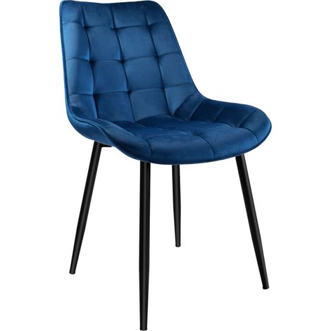 Silla de terciopelo azul marino NORMAN (1/5)