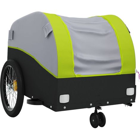 Remorque chariot transport de vélo 30 kg fer vert (1/5)