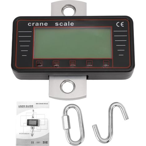 Ortviai Balance de levage industrielle numérique 500 kg, écran LCD 4", crochet en acier renforcé, noir (1/5)