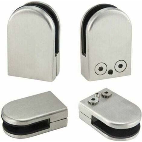 Pack of 4 glass clamp holders, 6-8mm stainless steel glass clamps, adjustable glass holders, silver