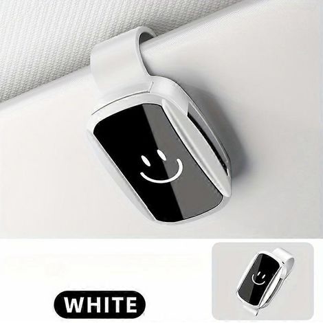 Clip pour lunettes de voiture avec motif smiley, support universel en plastique ABS brillant pour pare-soleil, utilisable d'une seule main (1/5)