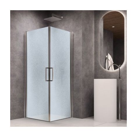 Porta doccia battente briar cromo regolabile cristallo temperato 6 mm misure 72-75xh195 cm stampato - confezione 1