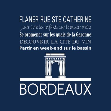 Tableau sur toile Bordeaux navy 30x30 cm - Impression sur Toile Murale Décorative - Image imprimée en HD sur Toile - Toile sur Châssis en Bois FSC - Fabriqué en France (1/4)