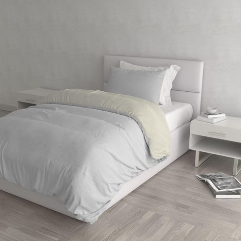 Housse de Couette Natural Colour, Gris clair/Crème, 1 Place (1/5)