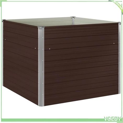 Jardinière surélevée - FAFEICY - 45712 - Acier galvanisé - 100x100x77 cm - Marron (1/5)