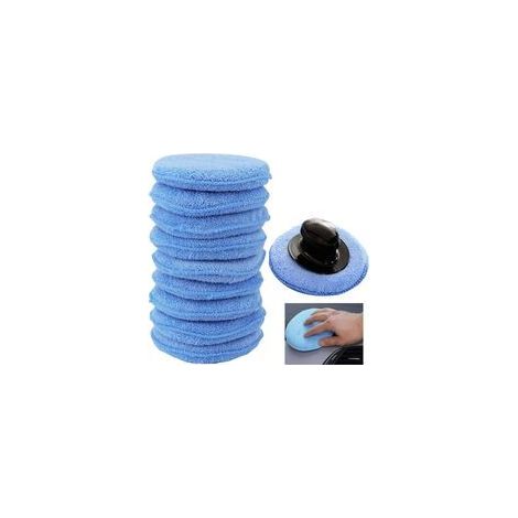 Lot de 10 tampons applicateurs en Microfibre pour Voiture,12.5cm éponges de Polissage de Nettoyage de Cire pour Voiture, poignée de Tampon applicateur de Mousse pour Un véhicule Propre (1/5)