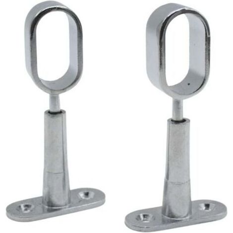 BRICOOMARKET Barcelona Support Tringle Penderie 2 Support pour Barre Penderie Ovale Hauteur 41 à 105mm Zinc-Aluminium Support Central de Tube pour Armoire Penderie Vetement, Tringle Rideau Plafon (1/4)