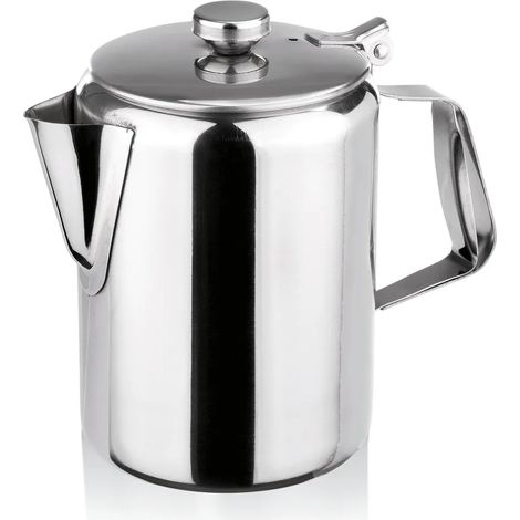 Cafetière polie brillante 600 ml en acier chrome-nickel pour la préparation du café, fixation standard, pièce unique (1/2)