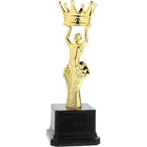 Trophée de championnat en plastique de qualité supérieure, idéal pour les tournois et compétitions (taille S).-19.25cm-Golden