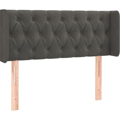 Maison Exclusive - Testiera ad Orecchio Grigio Scuro 103x16x78/88 cm in Velluto