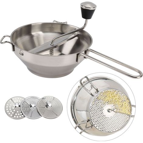 Mixeur en acier inoxydable, râpe à confiture, râpe à pommes de terre, presse-purée, râpe à légumes (1/5)