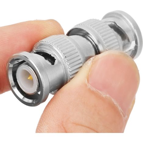 2 pièces raccord coaxial BNC mâle à mâle M/M adaptateur RF pour caméra surveillance CCTV (1/5)
