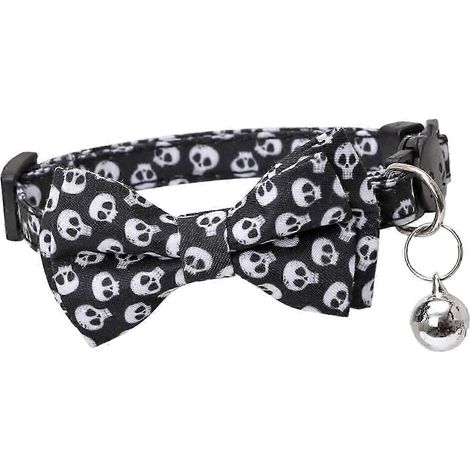 Colliers d'Halloween pour chats avec nœud papillon amovible pour chatons de petite et moyenne taille-Black (1/5)