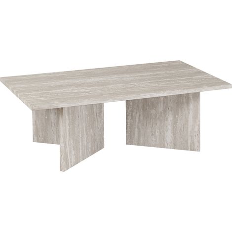 LITAR - Table basse rectangulaire couleur travertin gris 125 cm