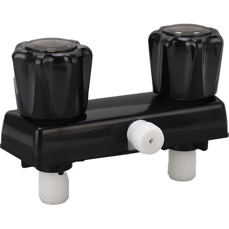 Pommeau de douche RV mitigeur diviseur avec 2 boutons molette pour camping-car motorisé noir (1/5)