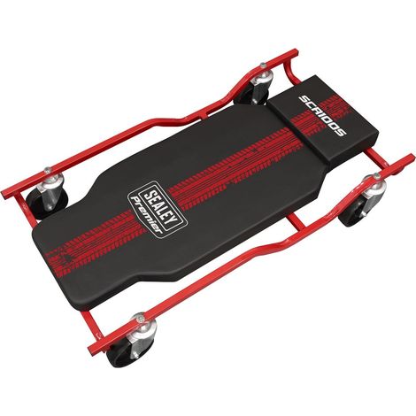 Sealey SCR100S Steel Creeper with 4 Rough Ground Wheels