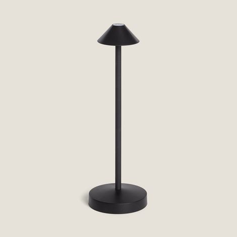 Lámpara de Mesa LED Portátil para Exterior Metal con Batería Recargable Magatzi Negro