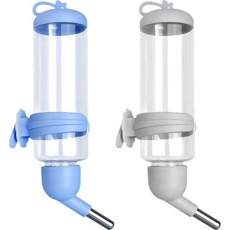 Comedero para conejos enanos, comedero para conejos, paquete de 2, 250 ml/8.45 oz, dispensador automático de agua colgante de plástico antigoteo (1/5)