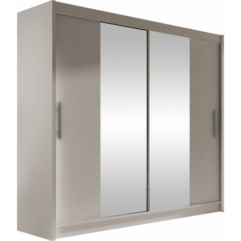 Armoire cachemire 215x180x58cm – 2 portes coulissantes – 5 étagères – Stratifié avec bords protégés ABS – Fabriqué en Union Européenne (1/4)
