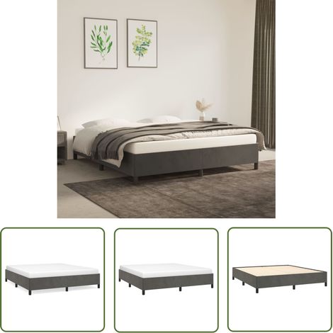 Lit Gris foncé 160x200 Velours (1/5)