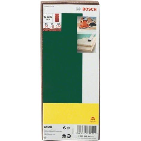 Bosch Lijaset para lijadora orbital 25 unidades 8 agujeros (B+D) 93 x 230 mm 240 - 2607017108