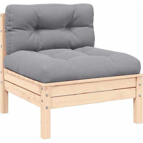 Maison Exclusive - 2-Sitzer-Gartensofa mit Grauen Kissen Massivho
