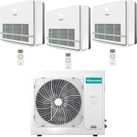 Hisense Console Series Turbo R32 Trial Split Inverter-Klimaanlage 9000 + 9000 + 18000 BTU mit E.U. 3AMW72U4RJC NEU Klasse A++/A+