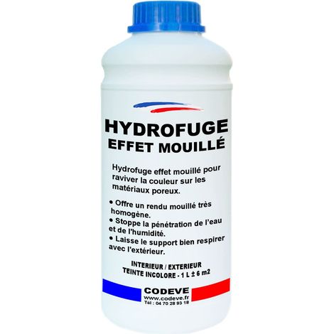 Hydrofuge Effet Mouille - 1 L - Codeve Bois - Mouillé Pour Raviver La Couleur Sur Les Matériaux Poreux.